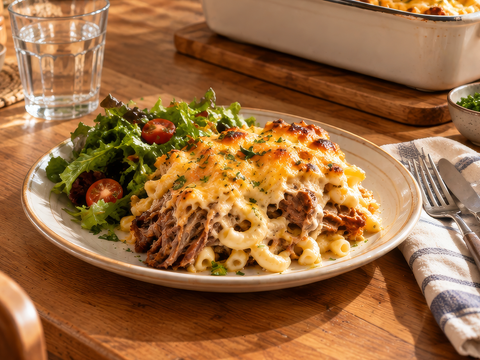 Slow-Cooked Beef Brisket Mac & Cheese