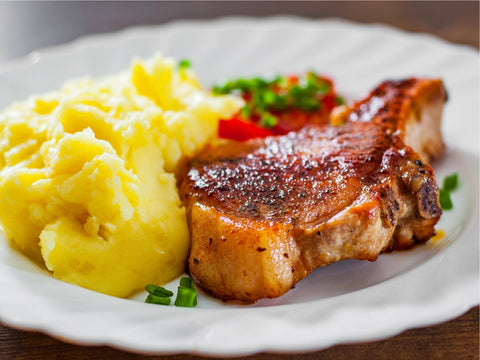 Rosemary & Garlic Lamb Loin Chops with Mash and Veggies