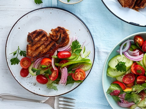 Spicy Lamb Steak Crunch Salad