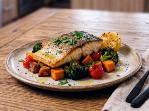 Zesty Barramundi with Roasted Harvest Veggies