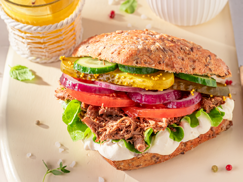Picklenaise Pulled Beef Sandwiches